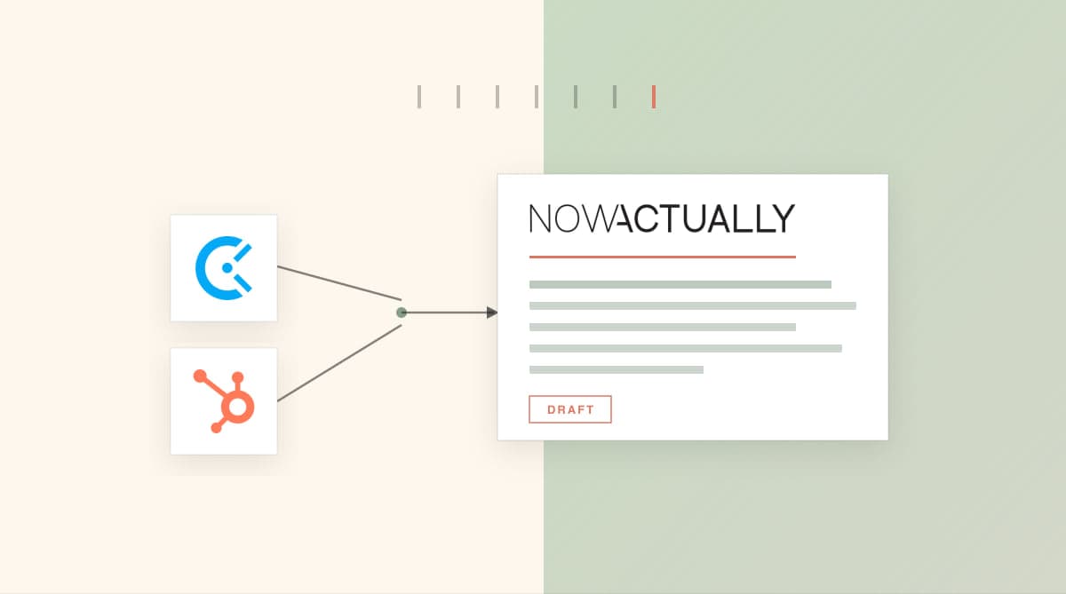 Now Actually weekly HR Partner Notes automation: Clockify and HubSpot activity drafted into a single note for review